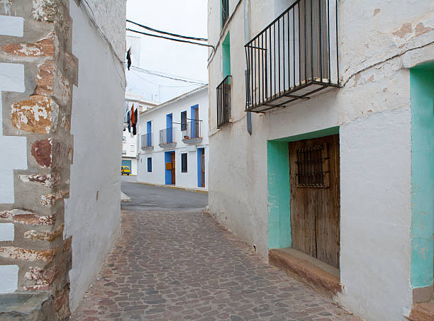 Ain village in Castellon whitewashed facades at Valencian community spain