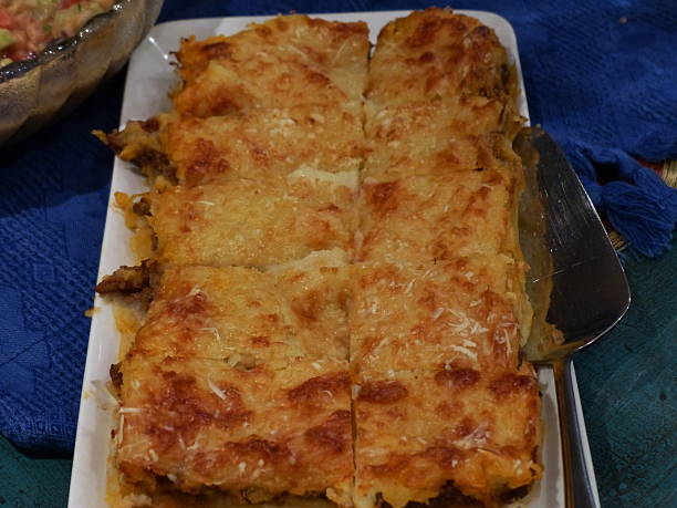 istock Home cooking. Oriental Starters, Mashed potatoes mincemeat casserole... 535933429