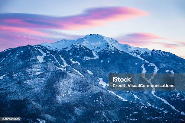 Whistler Mountain At Dusk Stock Photo - Download Image Now - Whistler - British Columbia, Canada, Winter