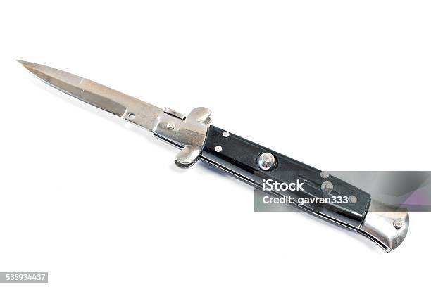 Switchblade Knife Isolated On White Stock Photo - Download Image Now - Switchblade, Cut Out, 2015