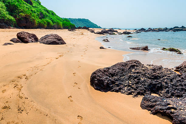 istock Human footprints on a sandy beach on the island 535934501