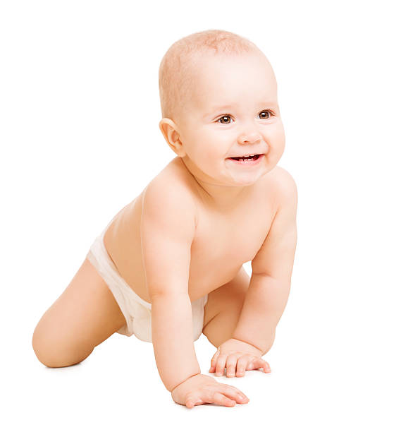 istock Baby in Diaper, Crawling Little Kid. Infant Active Child 535936035