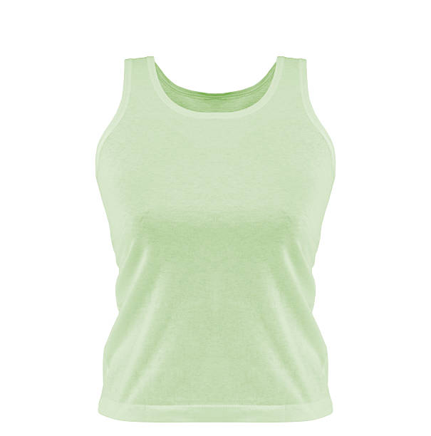 istock Green women tank top. Front view. 535937377