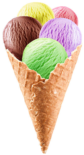 istock Colorful ice-creams in waffle cones. 535939223