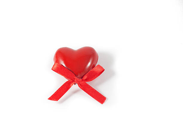 istock Valentine greeting card with red heart on white background 535940635