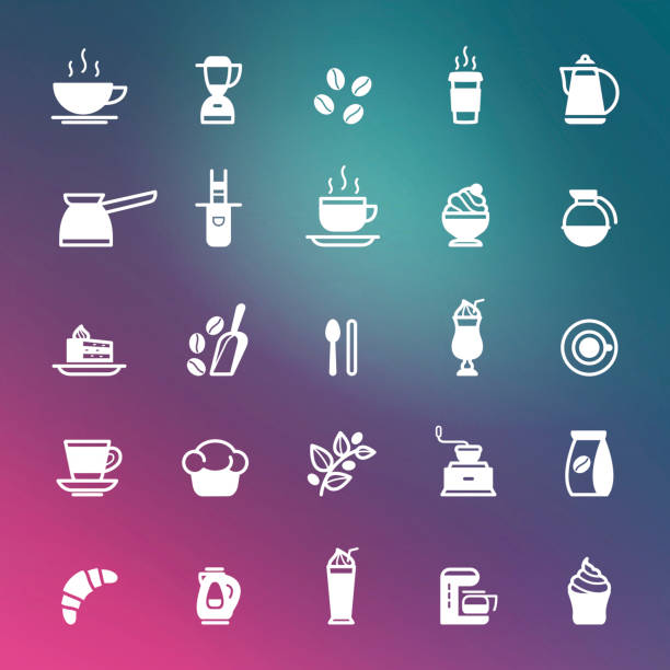 ikony kawy - tea machine stock illustrations