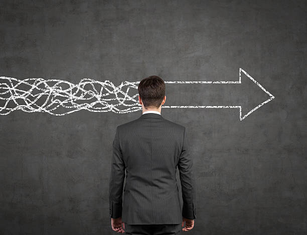istock businessman looking to drawing arrow 535941915