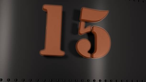 istock Metal Plate with a glowing number 15 535943125