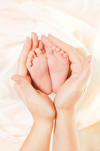 Closeup detail of newborn baby feet - Buenos Aires - Argentina