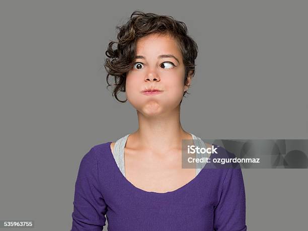 Pretty Woman With Bizarre Expression Stock Photo - Download Image Now - Mouthwash, Holding Breath, Humor