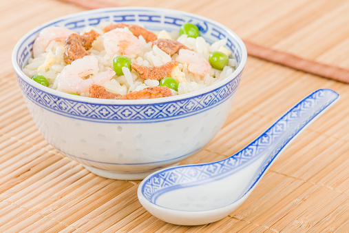 Special Fried Rice - Chinese style fried rice with pork, prawns, egg and peas.