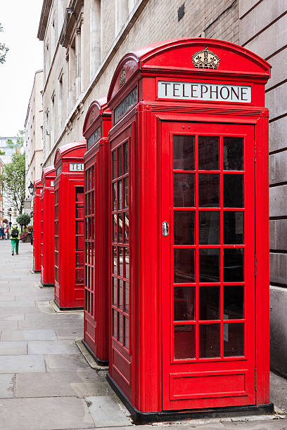 istock Traditional red telephone booths in London 535966079