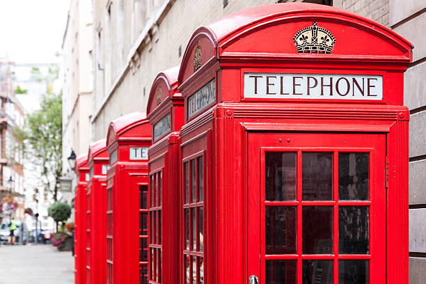 istock Traditional red telephone booths in London 535966083
