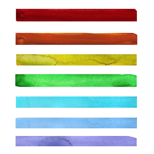 istock Seven rainbow colored watercolor paint strokes 535966923