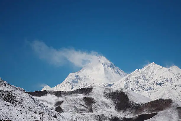 Photo of Dhaulagiri view, Himalayas, Nepal, Mustang, Muktinath