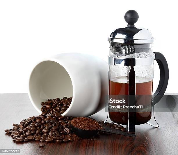 Coffee French Press Pot Stock Photo - Download Image Now - 2015, Caffeine, Coffee - Drink