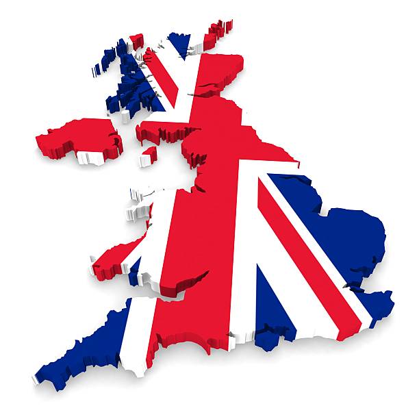 istock UK Map Flag Outline in 3D 535970881