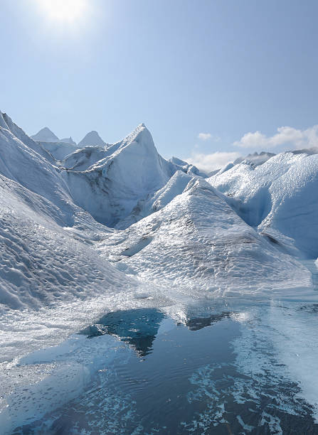 istock Glacial pool with ice field in background 535972267