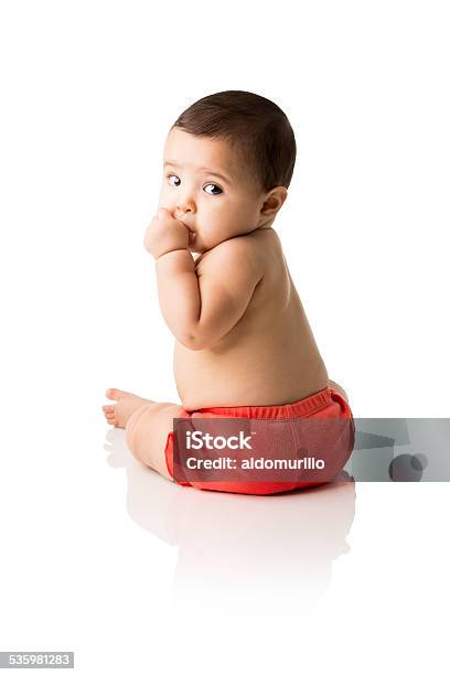 Cute Baby Girl Sucking Her Thumb Stock Photo - Download Image Now - Baby - Human Age, Cut Out, Thumb Sucking