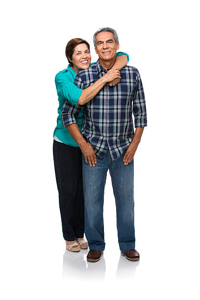 Happy senior couple Portrait of a happy senior couple smiling isolated on white background two adults stock pictures, royalty-free photos & images