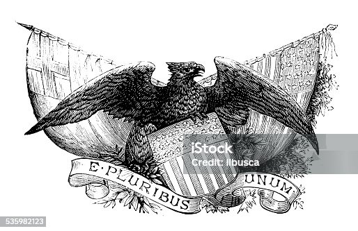 istock Antique illustration of US emblem 535982123