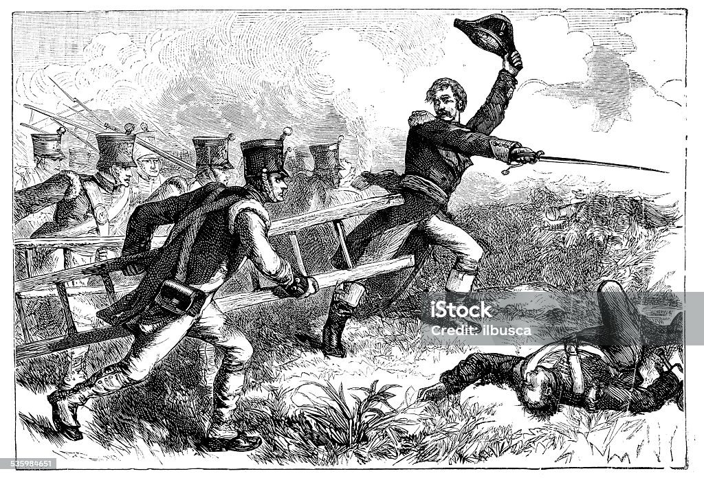 Antique illustration of Edward Pakenham in Battle of New Orleans US history and American civil war: antique illustration of Edward Pakenham in Battle of New Orleans American Culture stock illustration