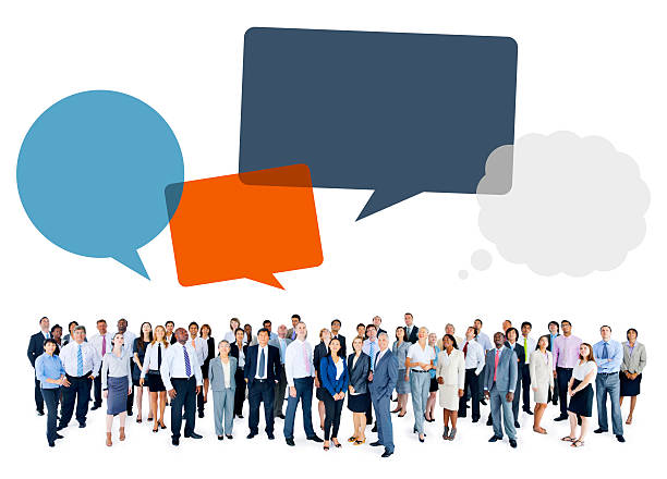 istock Multiethnic Group of Business People with Speech Bubbles 535985275