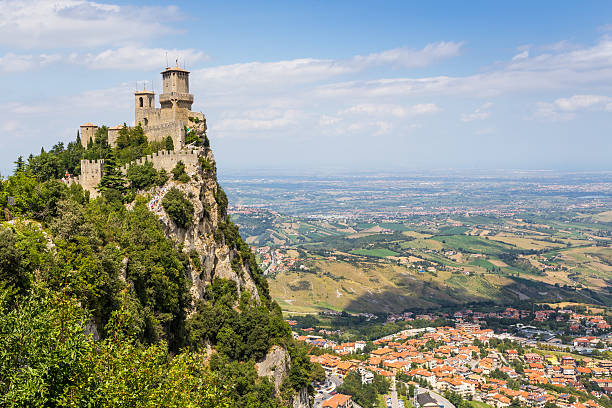 ancient fortress of Republic San Marino stock photo