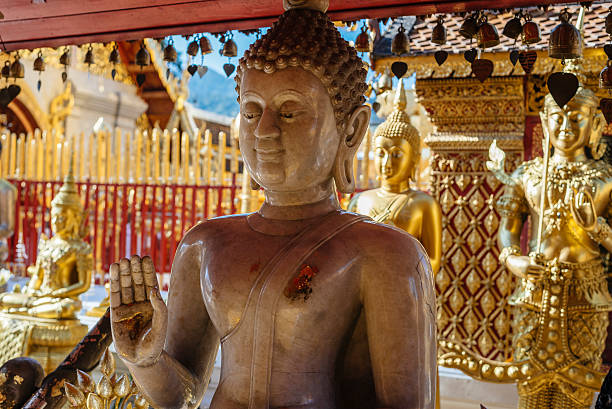 istock Marble buddha statue in Wat Phrathat Doi Suthep. 535987649