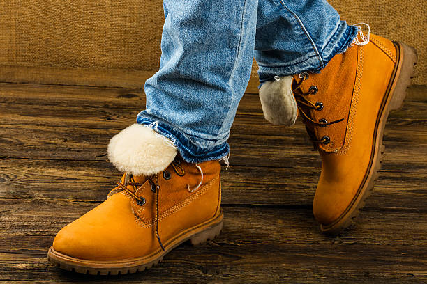 istock female feet in winter boots and jeans 535988101