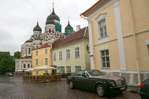 tallinn, estonia - July 1, 2014:historical buildings and churchs are located at oldtown of tallinn estonia