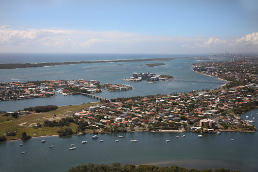 Gold Coast broadwater aerial Paradise Point.