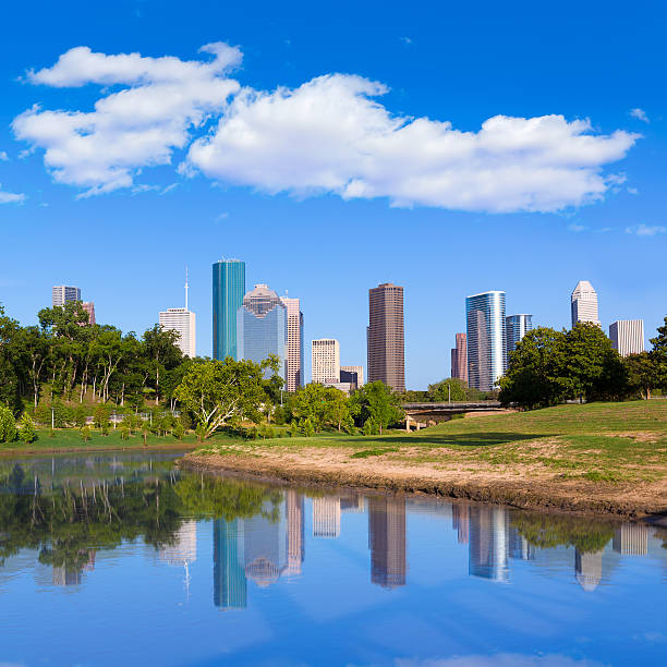 istock Houston skyline from Memorial park at Texas US 536008235