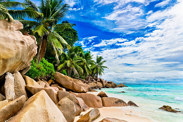 Seychelles seascape stock photo