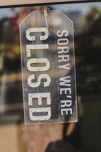 istock Reflective Sorry we're closed sign 536008903