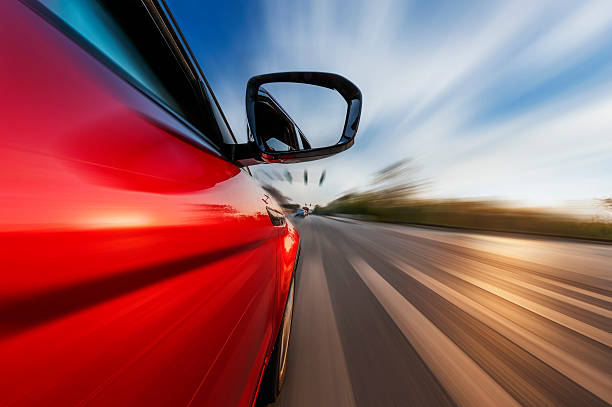 istock car on the road with motion blur background. 536011055