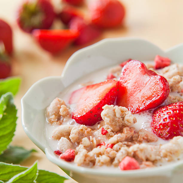 istock Muesli granola with strawberry and yoghurt mint 536011817