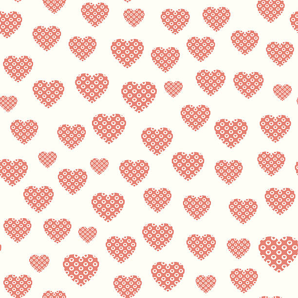 ilustraciones, imágenes clip art, dibujos animados e iconos de stock de patrón sin costuras de corazones - patchwork appliqué multi colored textile