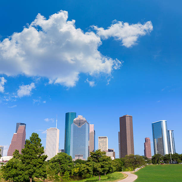 istock Houston skyline sunny day park Texas USA 536012147