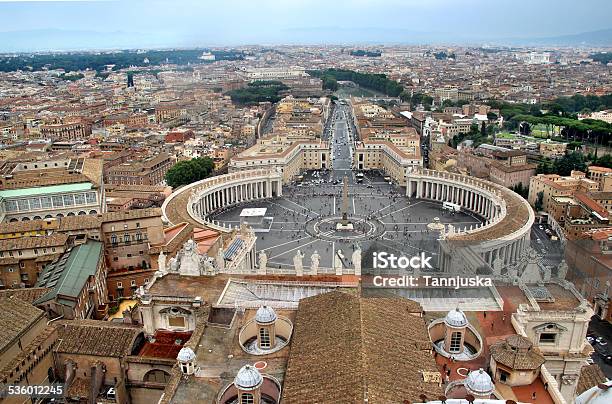 Beautiful Panorama Of Vatican Italy Stock Photo - Download Image Now - 2015, Above, Architectural Column
