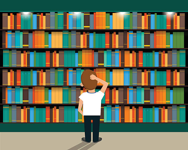 illustrazioni stock, clip art, cartoni animati e icone di tendenza di libreria - bibliophile