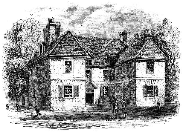 istock Antique illustration of William Penn's home in Philadelphia 536014703