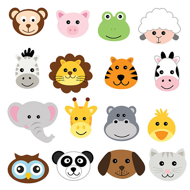 Animal Faces Stock Illustration - Download Image Now - 2015, Animal, Animal  Body Part - iStock