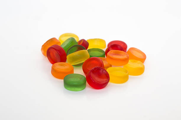 istock Round gummy candy isolated on white background 536017471