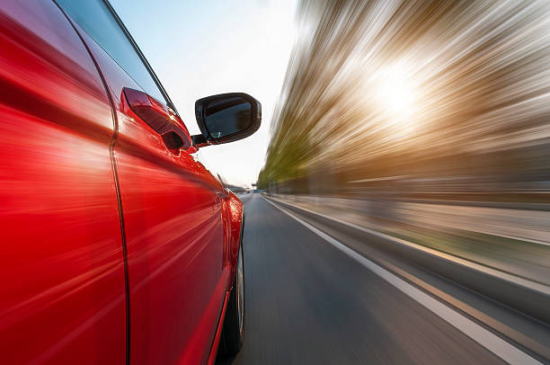 istock car on the road wiht motion blur background. 536017689