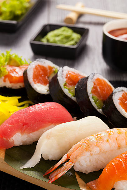 istock The composition of nigiri sushi 536018987