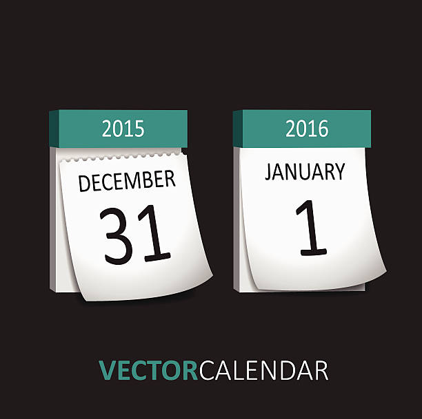 träne-off-neujahr - kalender abreißen stock-grafiken, -clipart, -cartoons und -symbole
