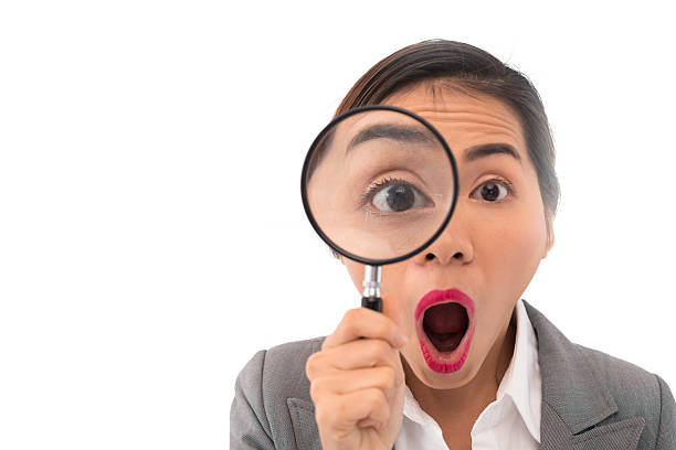 istock Business lady with magnifier 536026181
