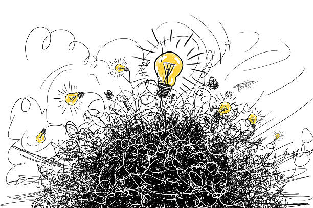koncept brainstormingu - zmatek pojem stock ilustrace