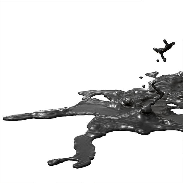 istock Splash of black fuel oil. 536027503